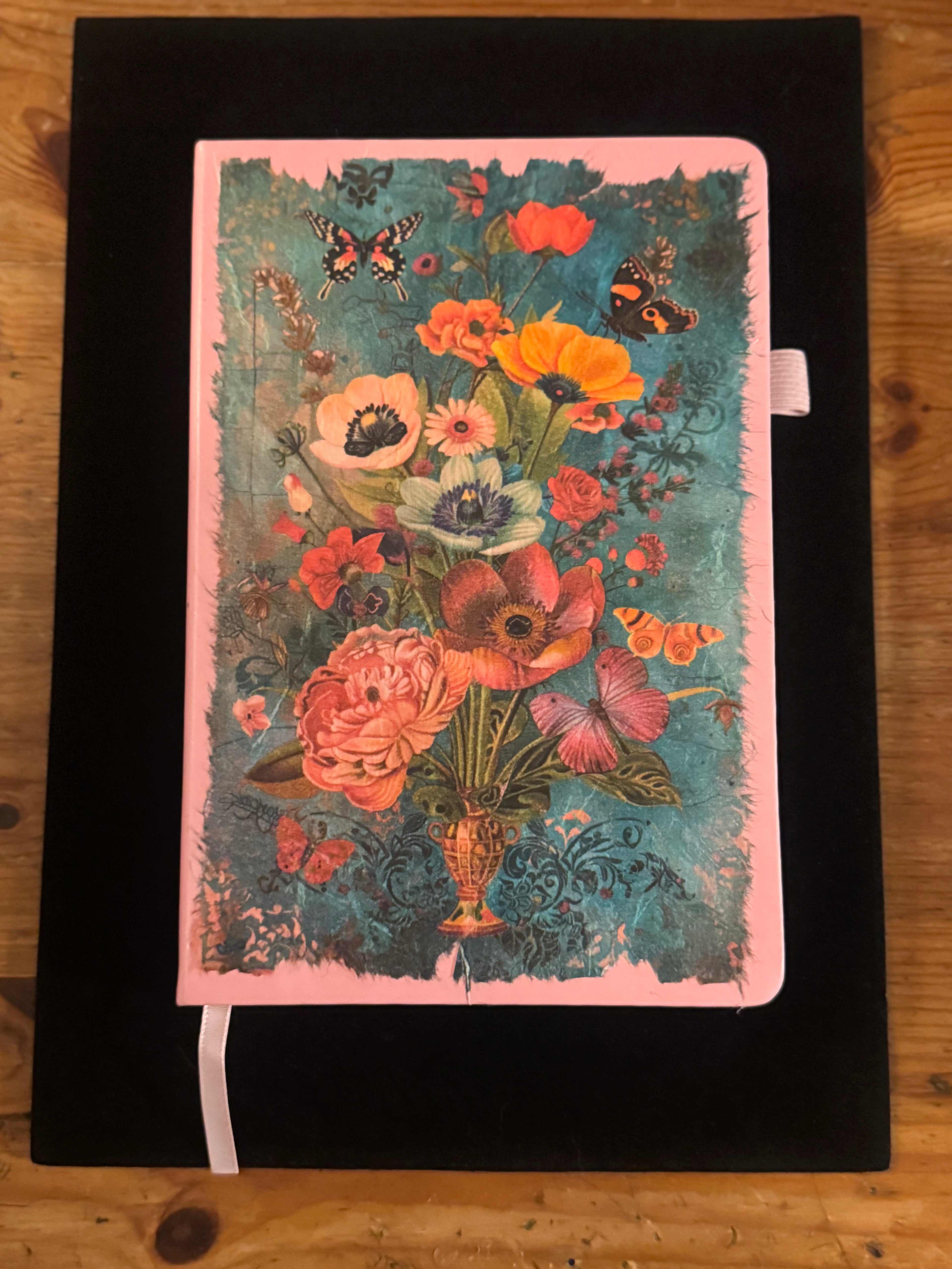 Bright Flowers Hot Pink Journal $25