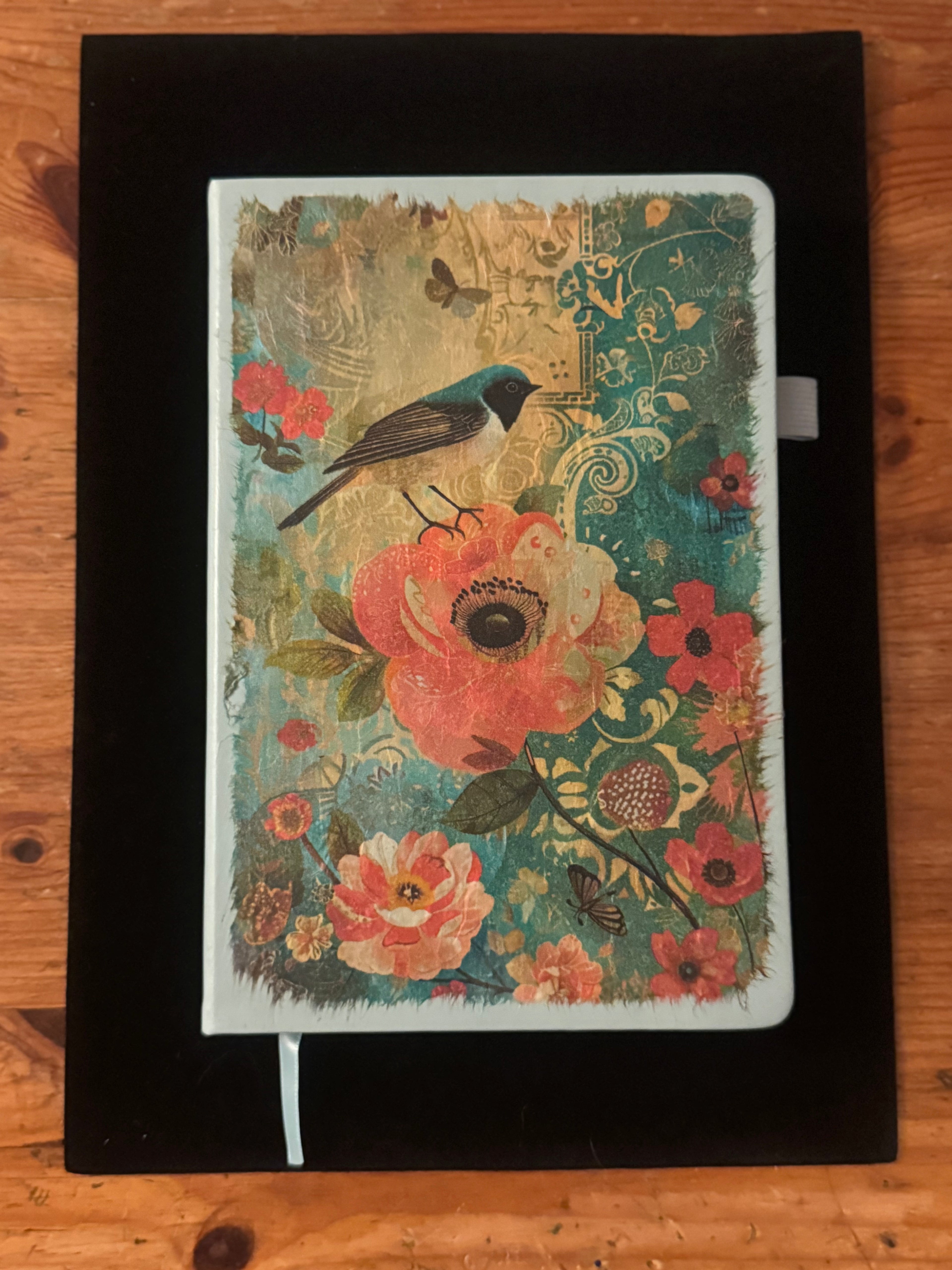 Bright Flowers Blue Green Journal $25